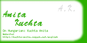 anita kuchta business card